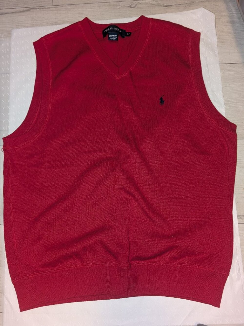 Vintage Polo Golf Ralph Lauren Red Vest Sweater Mens Size M